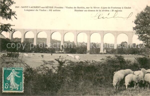 Saint-Laurent-sur-Sevre Viaduc de barbin sur la Sevre Line de F