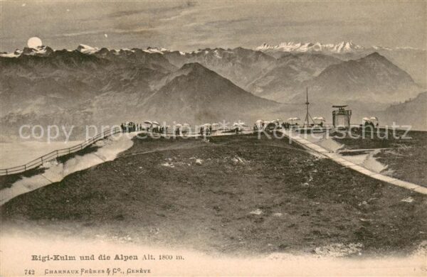 Rigi Kulm mit den Alpen
