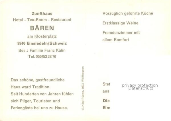 Einsiedeln SZ Zunfthaus Bären Hotel Restaurant Stadtp – Bild 2