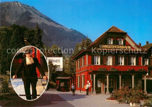 Stanserhorn Talstation Stanserhornbahn mit Oldtimer