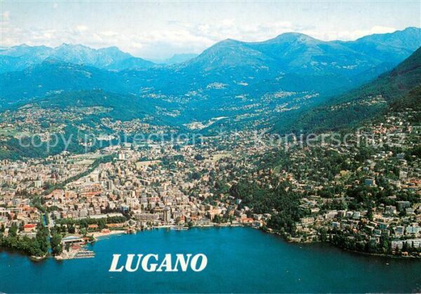 Lugano Lago di Lugano Fliegeraufnahme