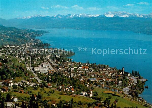 Meilen Zürichsee Alpenpanorama Fliegeraufnahme