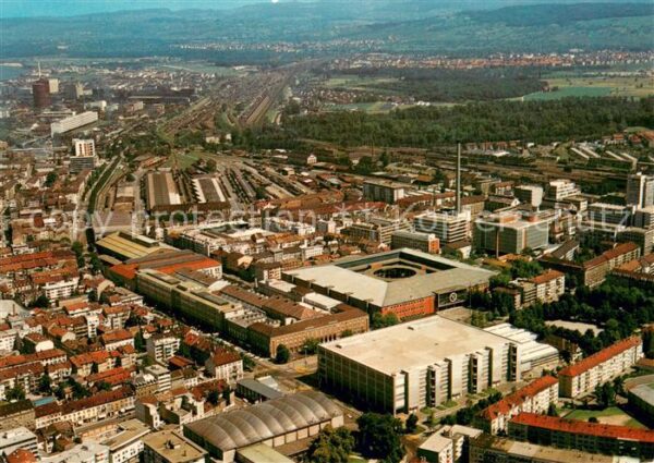 Basel BS Im Vordergrund Mustermesse Fliegeraufna