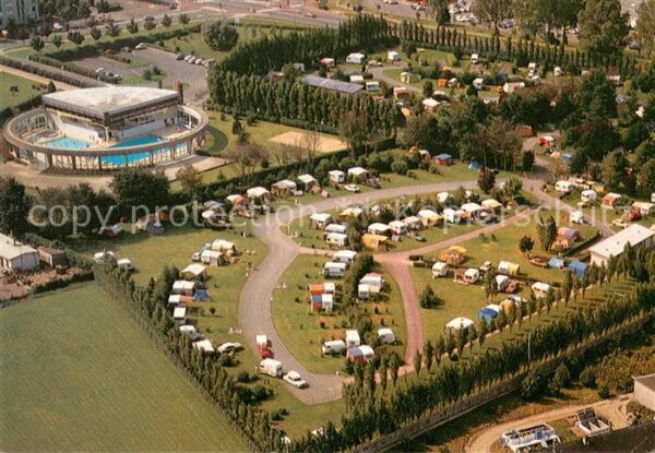 Bayeux Camping et piscine vue aérienne