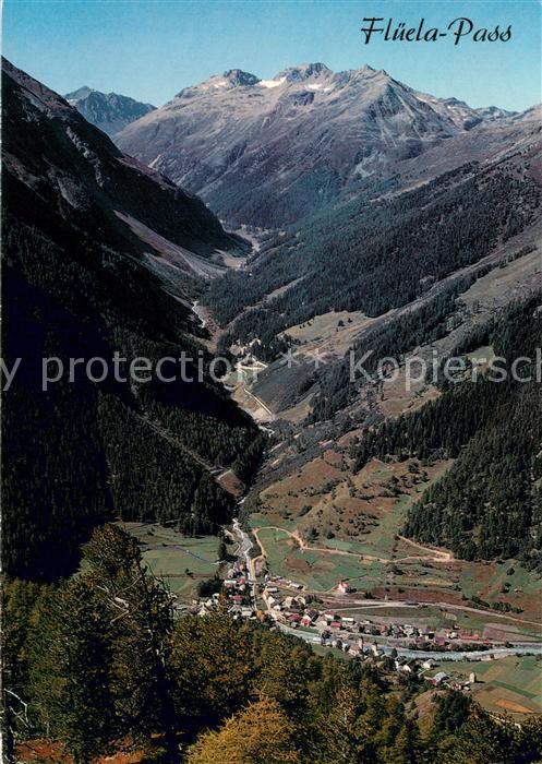 Flueelapass Panorama Alpenpass Blick auf Susch Pass