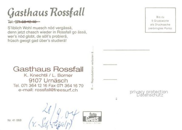Urnaesch AR Gasthaus Rossfall Terrasse – Bild 2