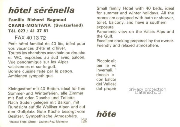 Crans-Montana Hotel Serenella Gasträume – Bild 2