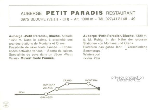 Bluche Randogne Auberge Petit Paradis Restaurant Bar Zi – Bild 2
