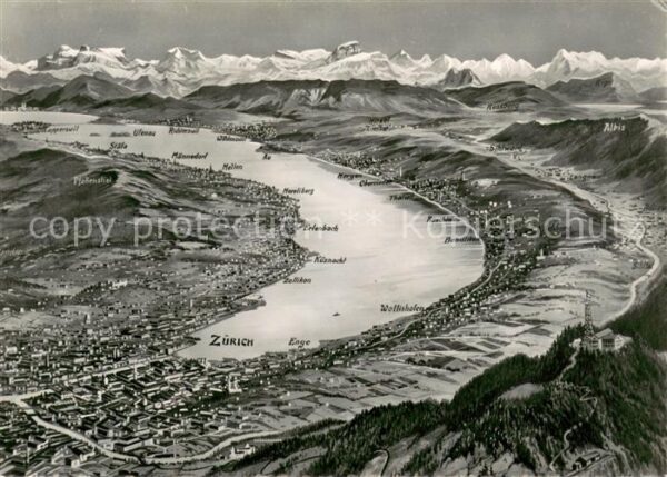 Zuerich ZH und Umgebung Zürichsee Alpenpanorama au