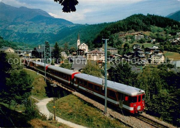 Fiesch mit Furka Oberalp Bahn