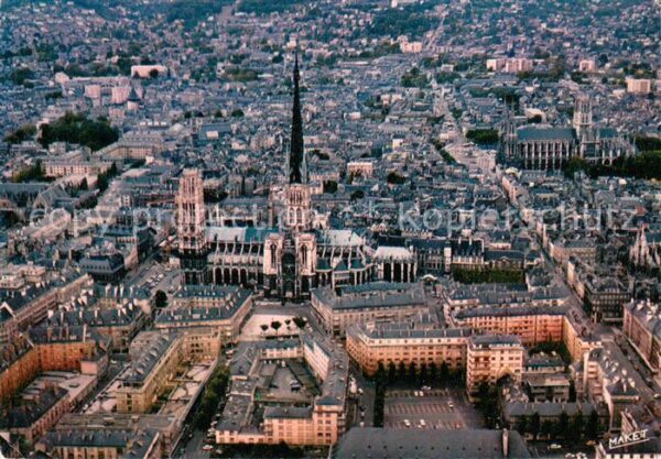Rouen Vue aerienne du centre ville