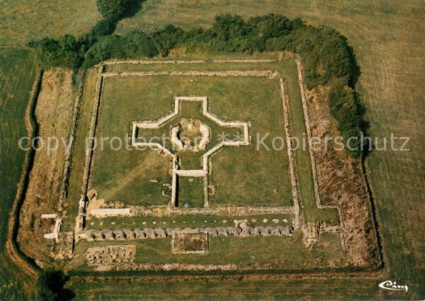 Sanxay Ruines Gallo Romaines Vue aerienne du t