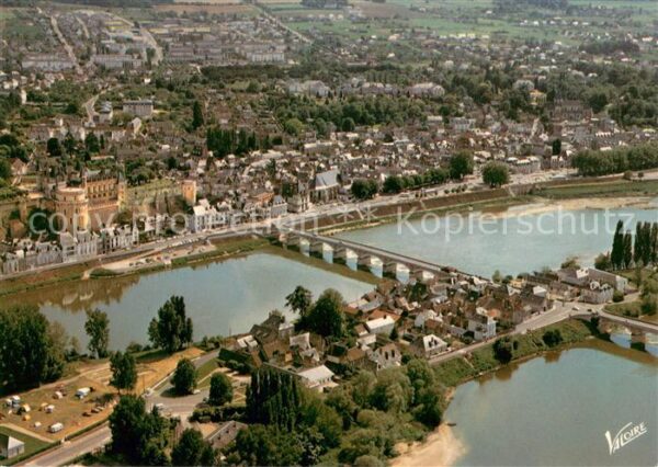 Amboise Vue generale aerienne l’ile d’Or le pon