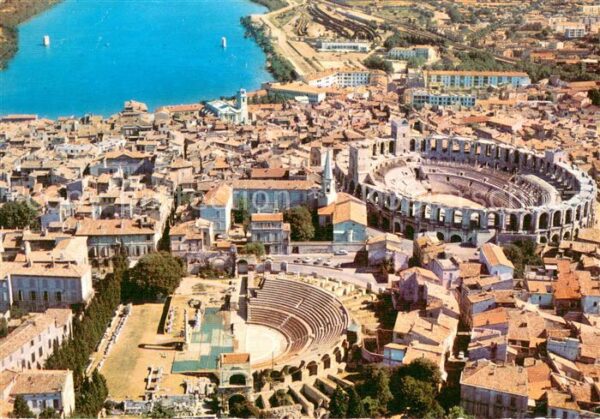 Arles Bouches-du-Rhone Vue aerienne sur le Theatre Antique Les