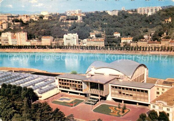 Lyon France La Palais des Congres et le Rhone Vue a