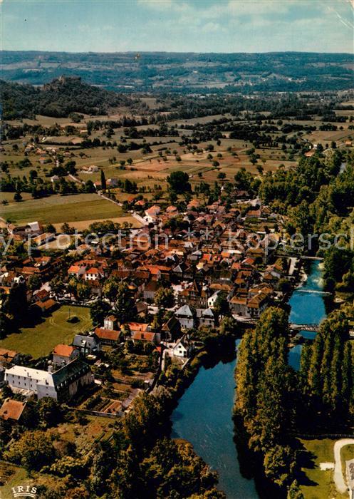 Bretenoux Vue aérienne et au fond le Chateau de C