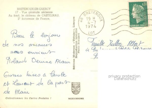 Bretenoux Vue aérienne et au fond le Chateau de C – Bild 2