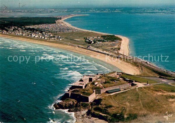 Presqu Ile de Quiberon Le fort et l’isthme de Penthievre Vue a