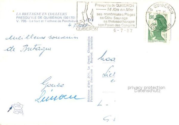 Presqu Ile de Quiberon Le fort et l’isthme de Penthievre Vue a – Bild 2