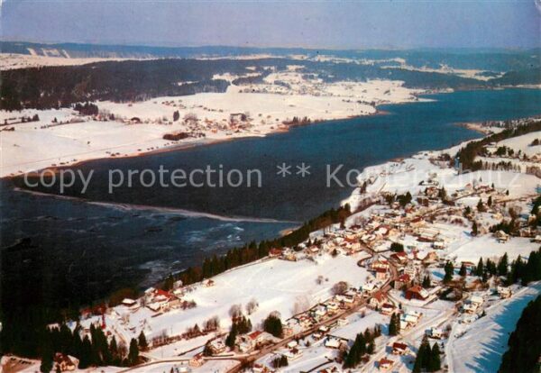 Malbuisson Doubs en hiver vue aérienne