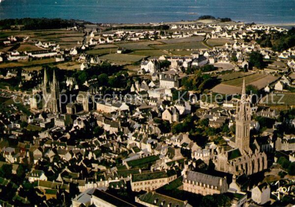 Saint-Pol-de-Leon Cathedrale et le Kreisker vue aérienne