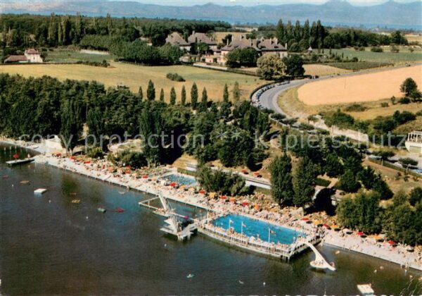 Thonon-les-Bains Plage Chateau de Ripaille vue aérienne