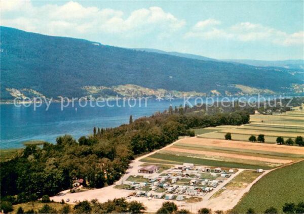 Sutz Campingplatz am Bielersee Fliegeraufnah