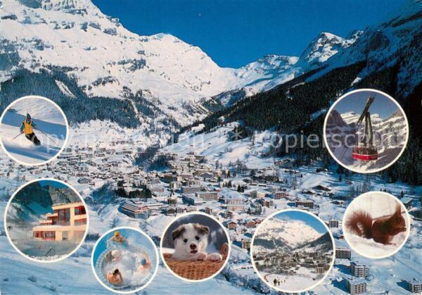 Leukerbad Winterpanorama Wintersportplatz Bergbah