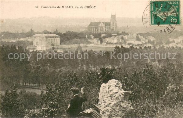Meaux Seine et Marne Panorama de la ville vue de Crégy