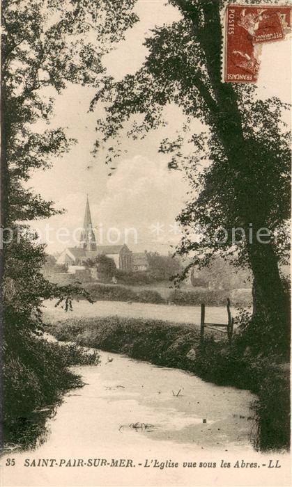 Saint-Pair-sur-Mer Eglise vue sous les Abres