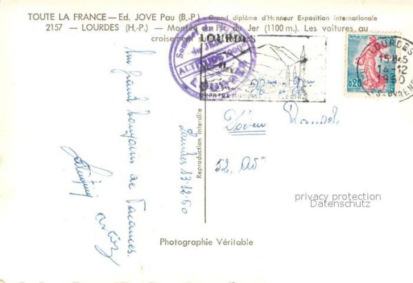 Lourdes Hautes Pyrenees Montedu Pic du Jer Les voitures au croi – Bild 2