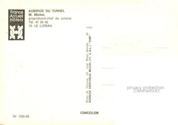 Le Lioran Auberge du Tunnel M Michot – Bild 2