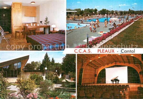 Pleaux Les bungalows la piscine la salle polyv