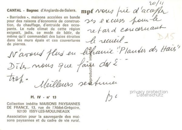 Anglards-de-Salers Barriades maisons accolees en bande pou – Bild 2