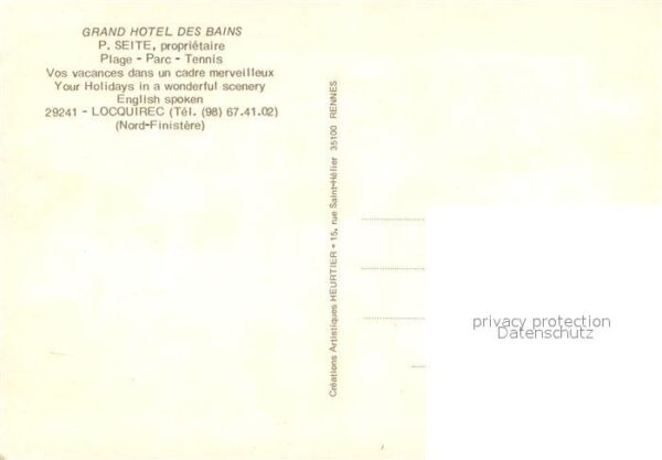 Locquirec Grand Hotel des Bains Plage Parc Tennis – Bild 2