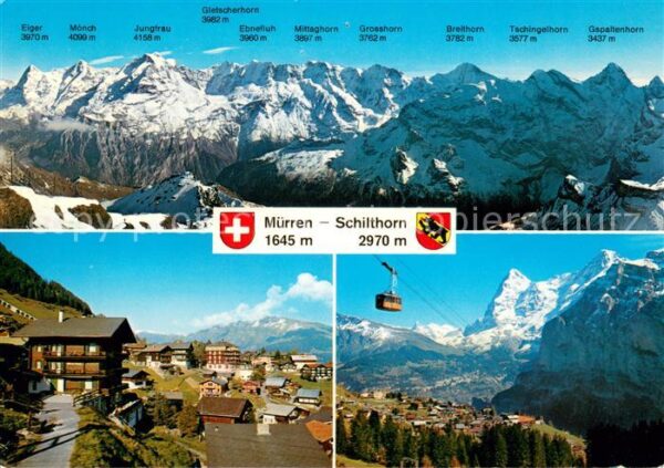 Muerren BE Alpenpanorama Schilthorn Gondelbahn