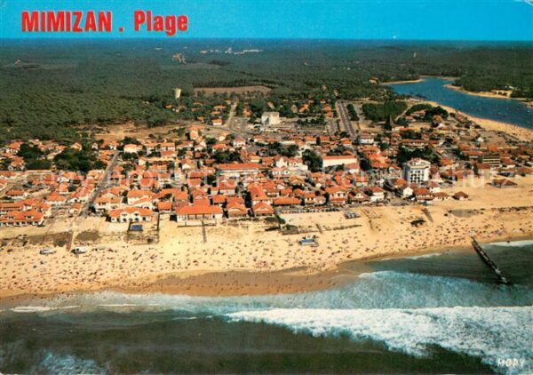 Mimizan Plage Vue generale aerienne La plage Nord
