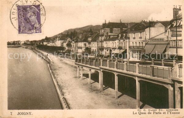 Joigny Yonne Le Quai de Paris et l'Yonne