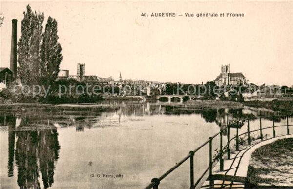 Auxerre Vue generale et l'Yonne