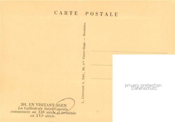 Agen Lot et Garonne La Cathedrale Saint Caprais commencee e – Bild 2