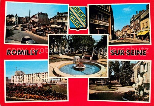 Romilly-sur-Seine Place des Martyres La poste et la rue d