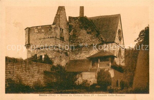 Senlis Oise Ruines du Chateau Henri IV Enceinte Gal