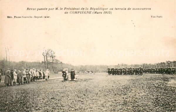 Compiegne Oise Revue passee par M le President de la R