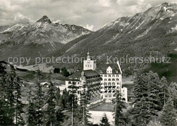 Zuoz GR Hotel Castell mit Piz d_Esan