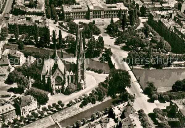 Strasbourg Alsace Eglise Saint Paul et Universite Vue aer
