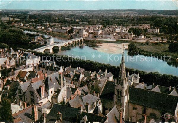 Chinon Indre et Loire Vallee de la Vienne et vue generale aer