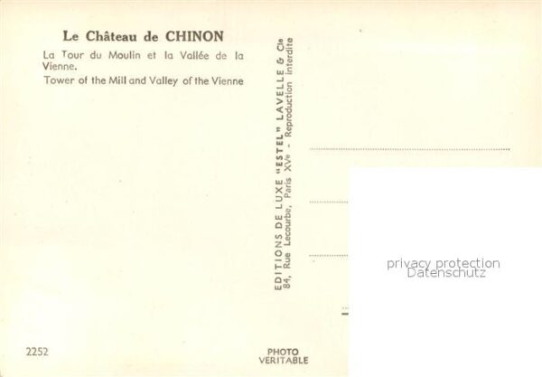 Chinon Indre et Loire La Tour du Moulin et la Vallee de la Vi – Bild 2