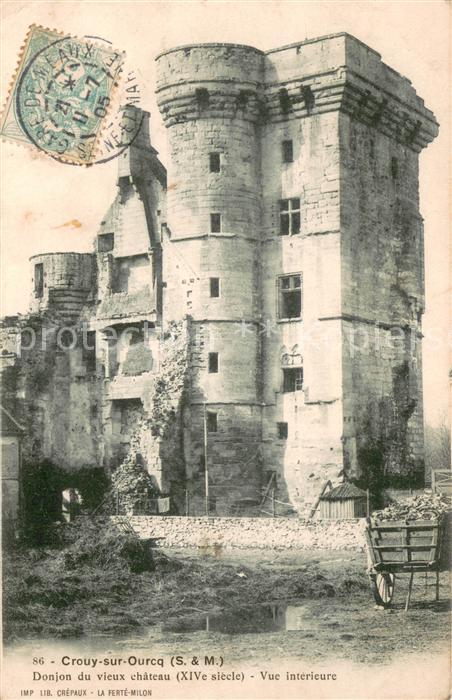 Crouy-sur-Ourcq Donjon du vieux Chateau XIVe siècle vue