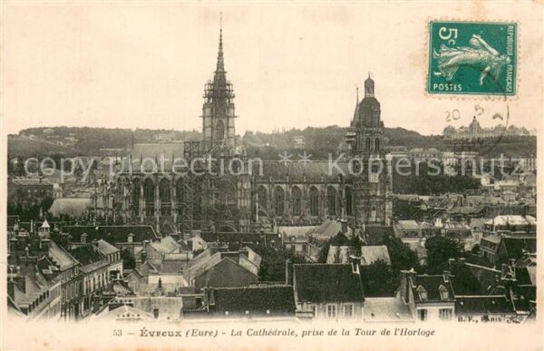 Evreux La Cathedrale vue prise de la tour de l