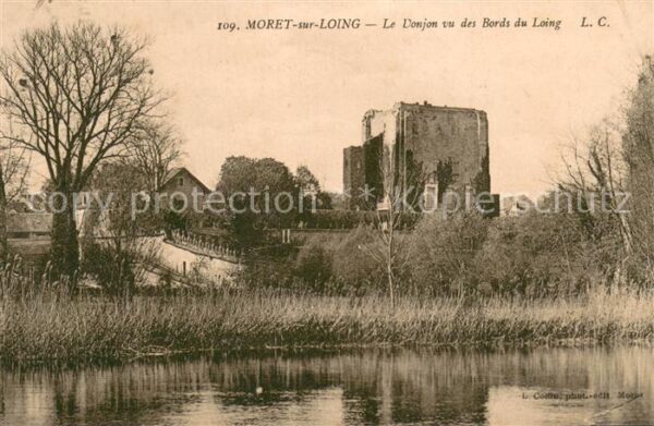 Moret-sur-Loing Le donjon vu des bors du Loing